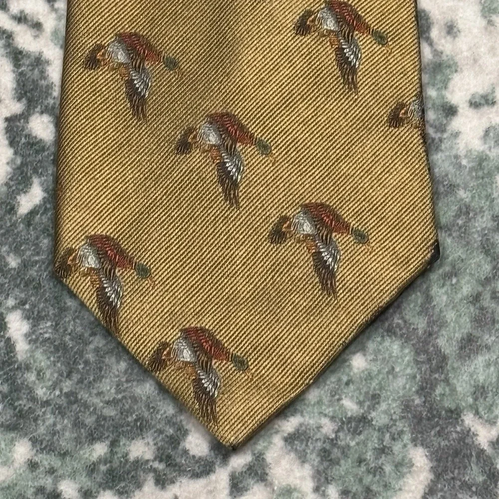 Vintage J.Z. Richards for Nordstrom Mallard Duck  silk tie  Made In USA